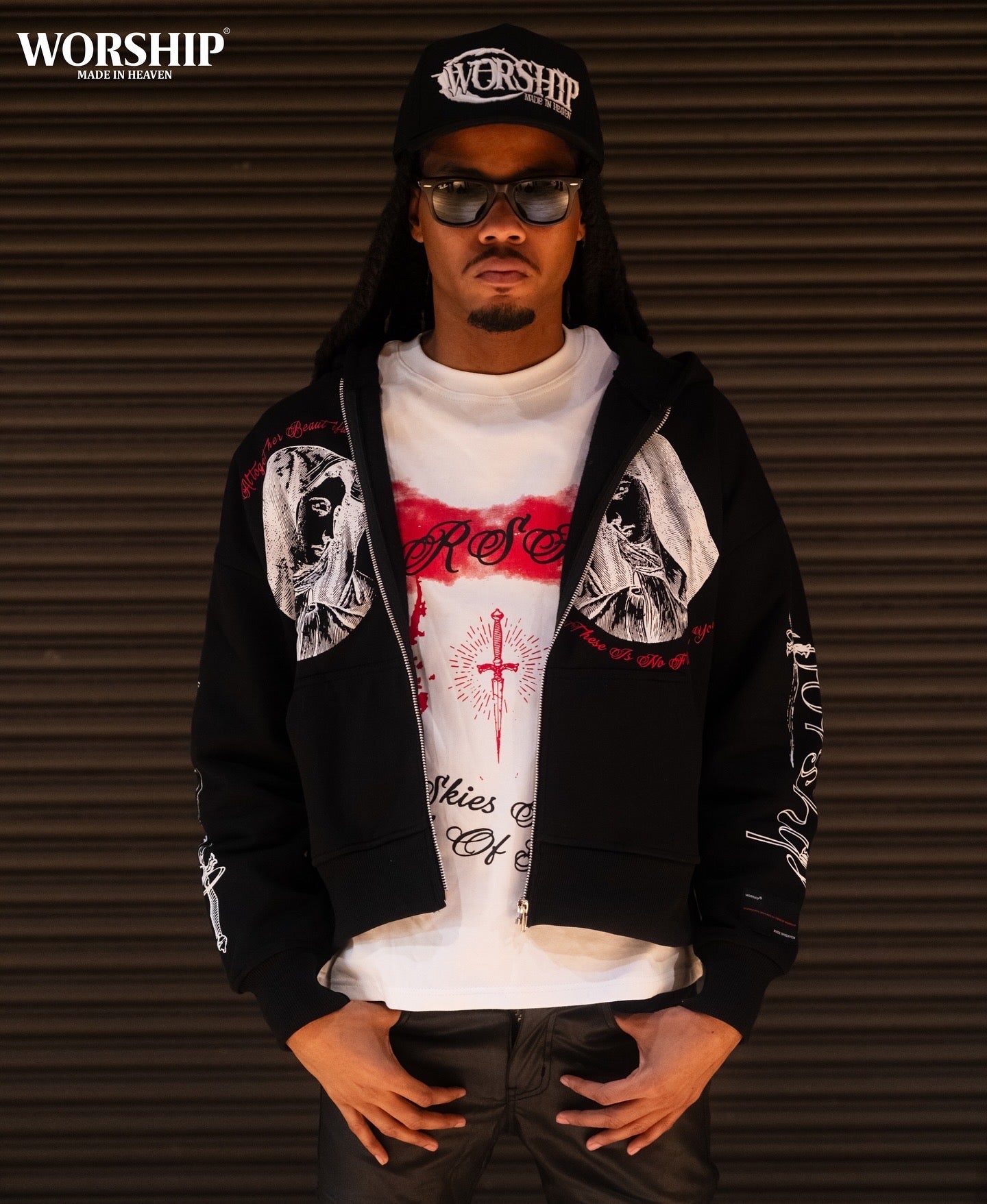Mother Mary Zip Hoodie