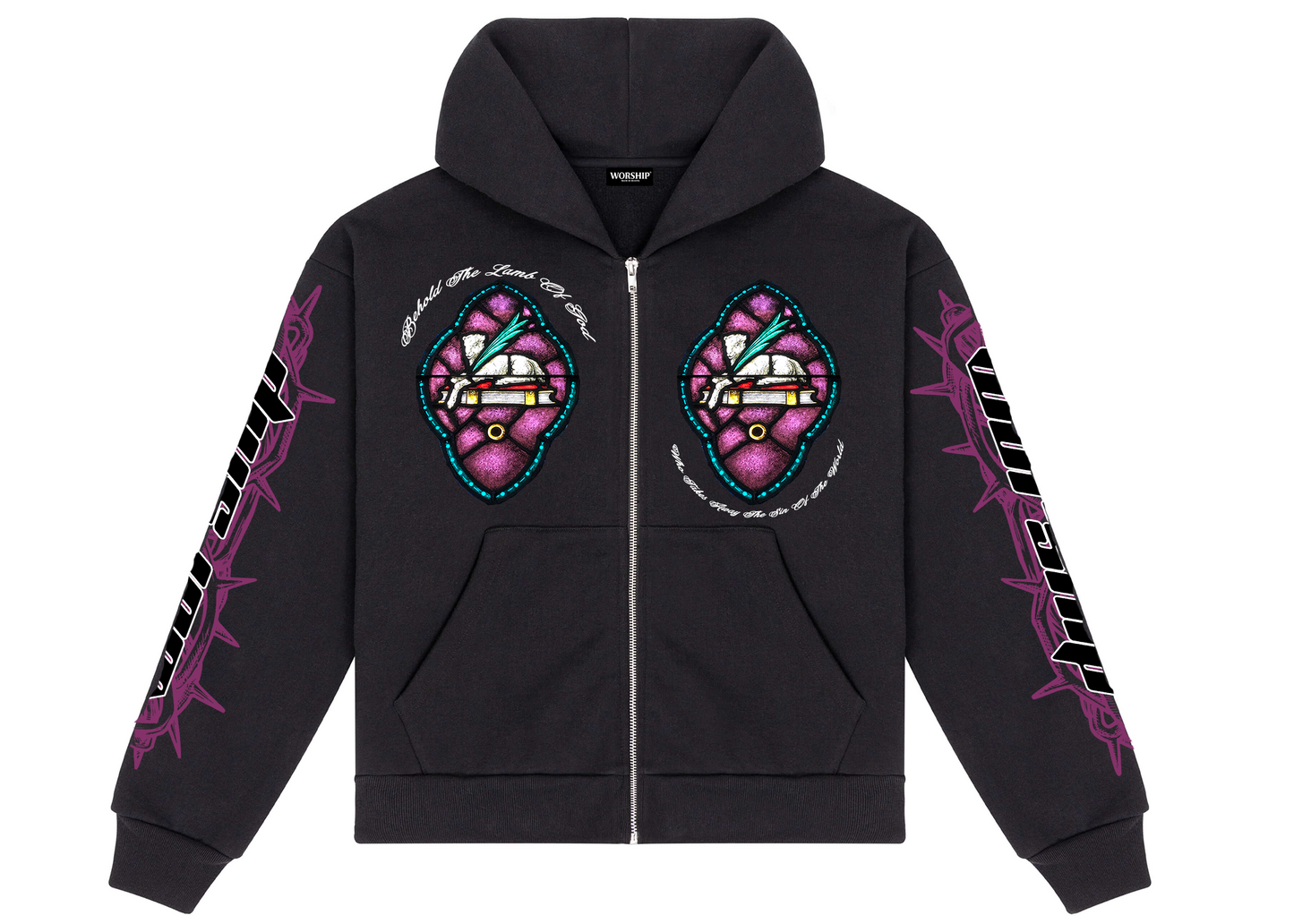 Stained Glass Lamb Zip Hoodie