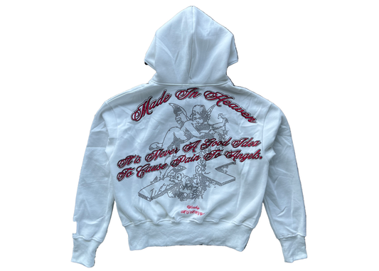 Made In Heaven Rhinestone Hoodie (White)